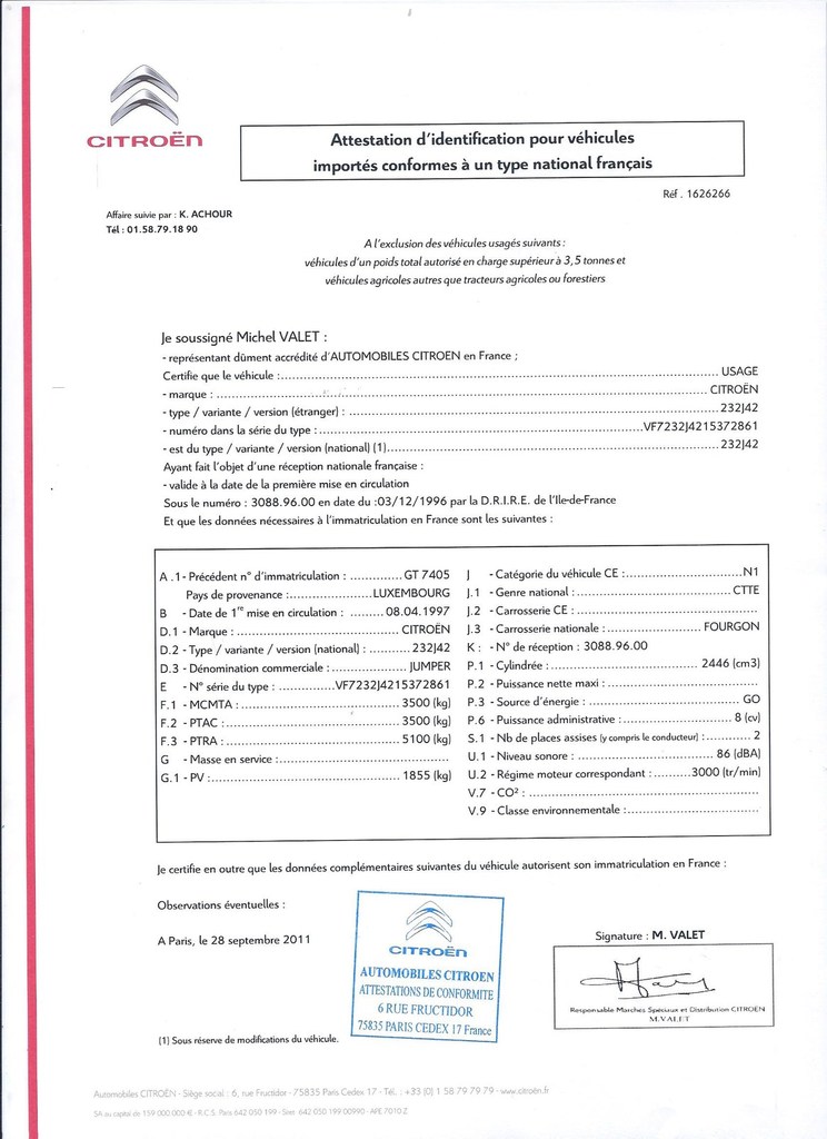 Le certificat de conformité de Euro-Conformite.com